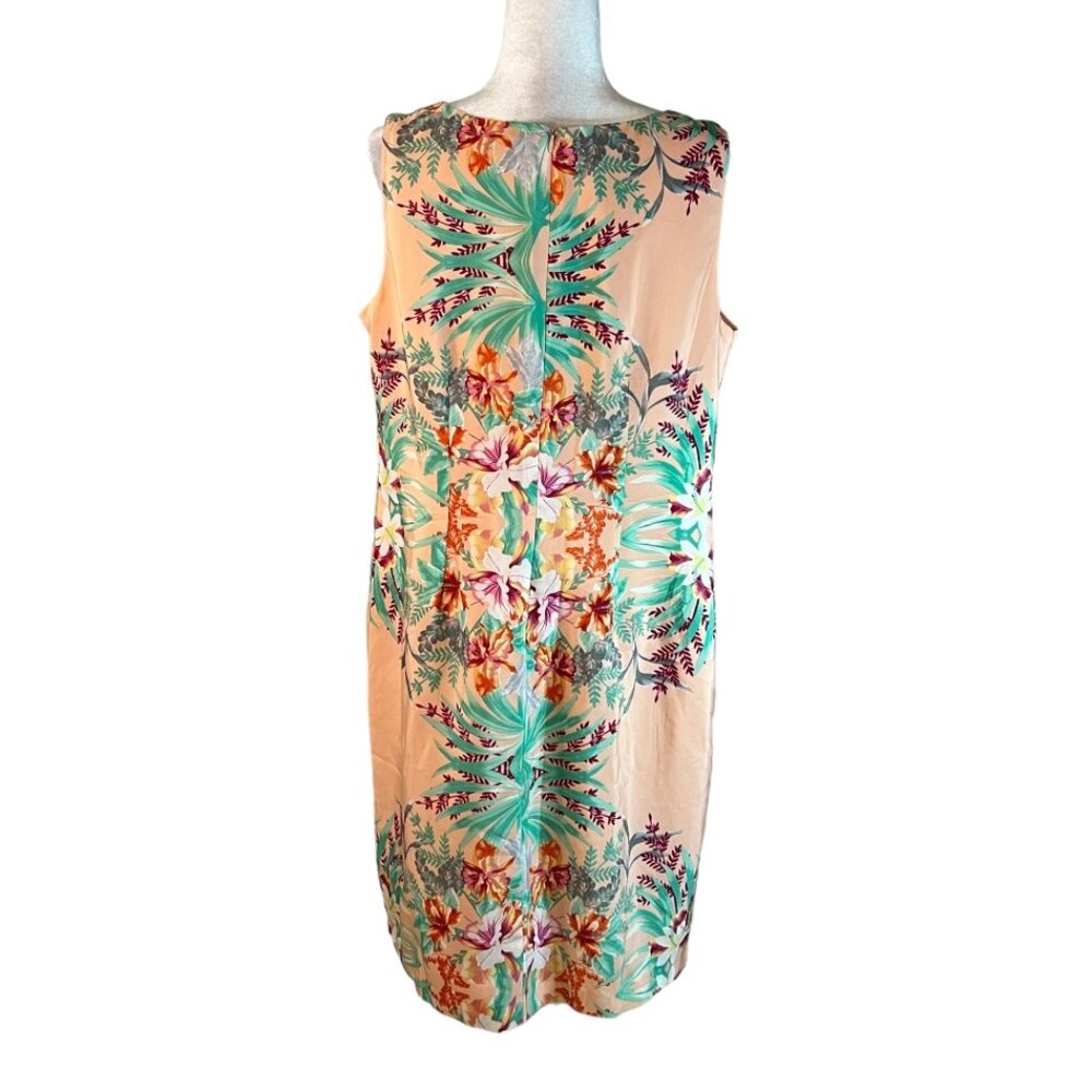 Danny & Nicole Dress 16 Plus Multicolor Tribal Sleeveless Sheath Lined Boho - Picture 2 of 12